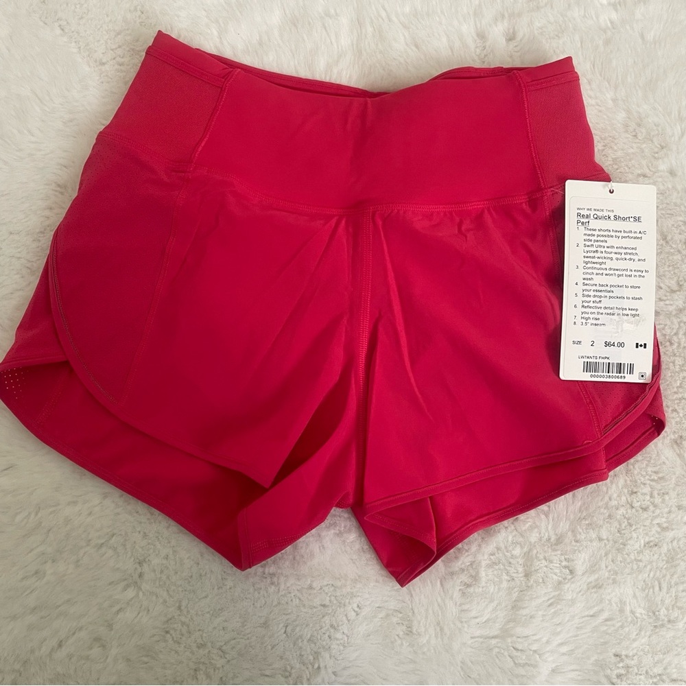 NEW with tags! Lululemon Real Quick Short *Perforated 3.5"
Fuchsia Pink - Picture 7 of 9
